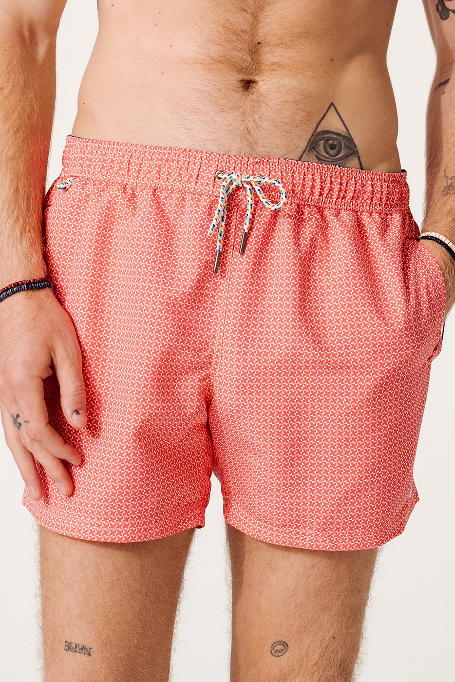 Bañador molinillos color coral