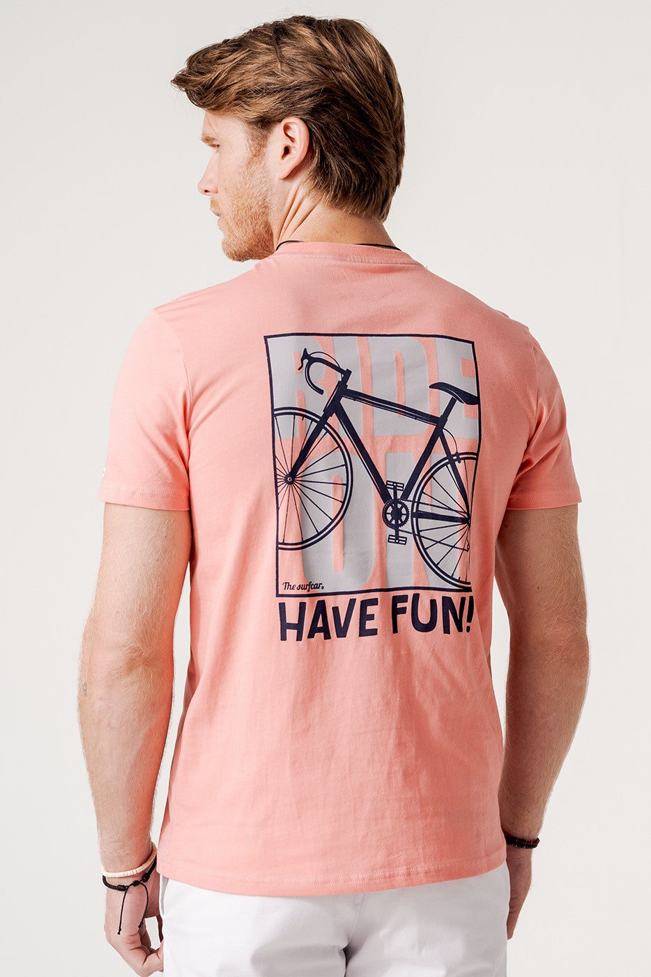 Camiseta manga corta bici coral Ride On. Have Fun!