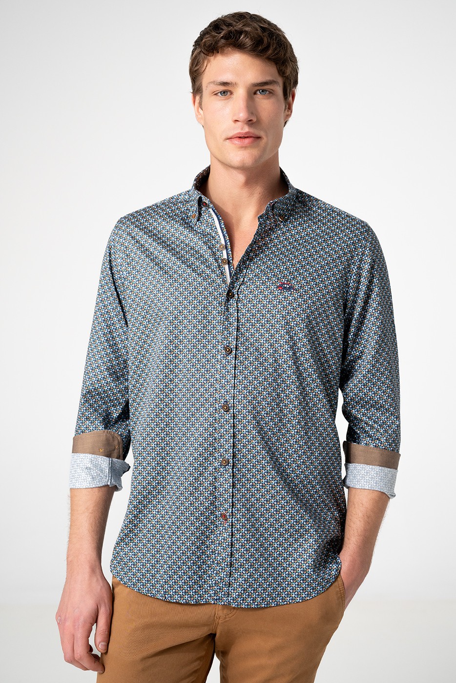Camisa estampada hombre multicolor