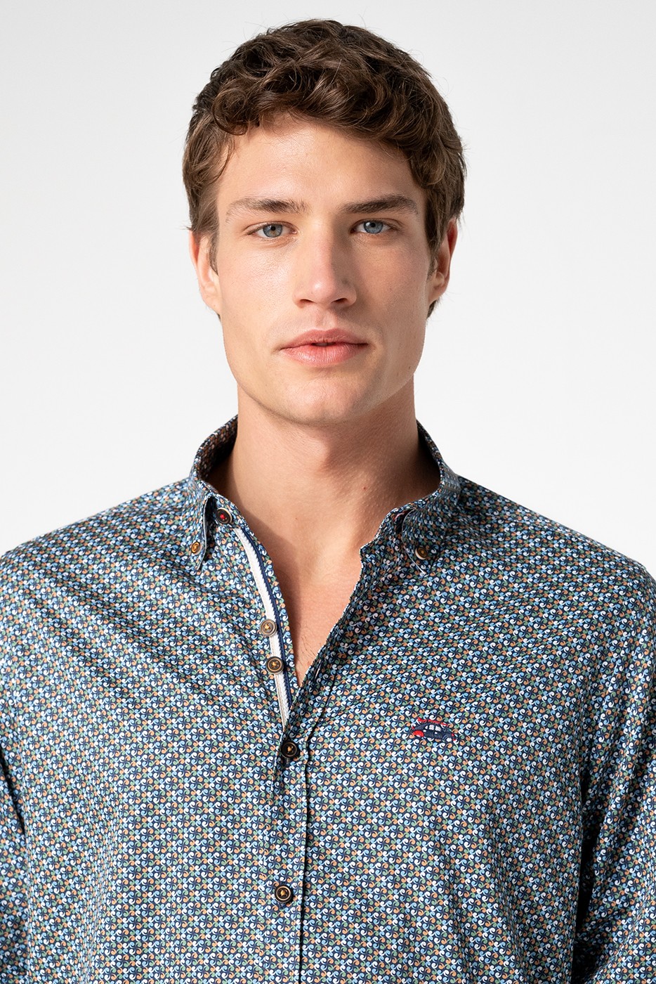 Camisa estampada hombre multicolor