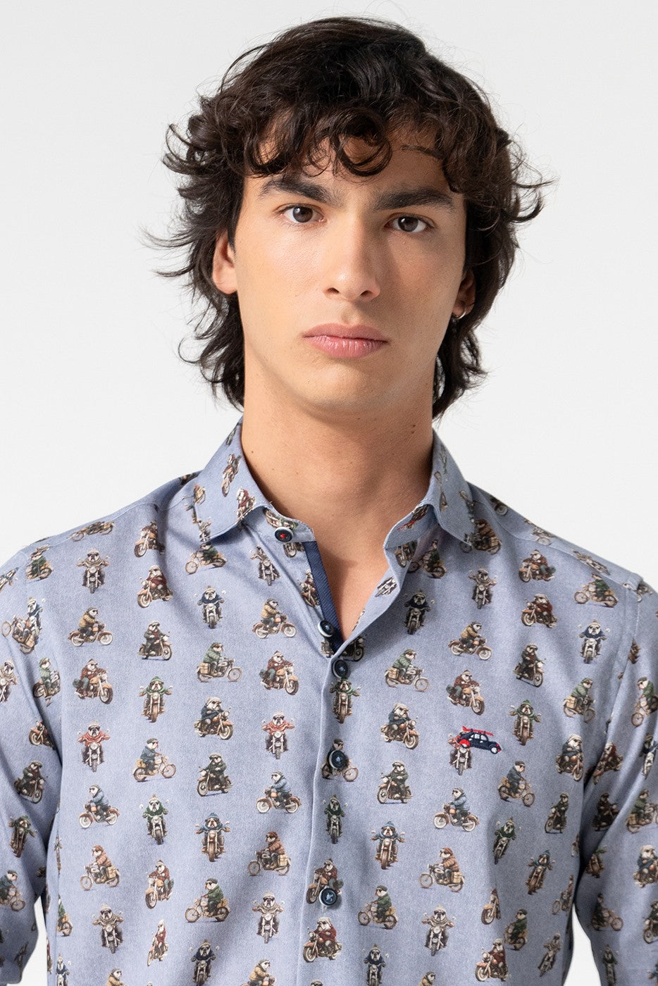 Camisa estampada hombre bulldogs moteros