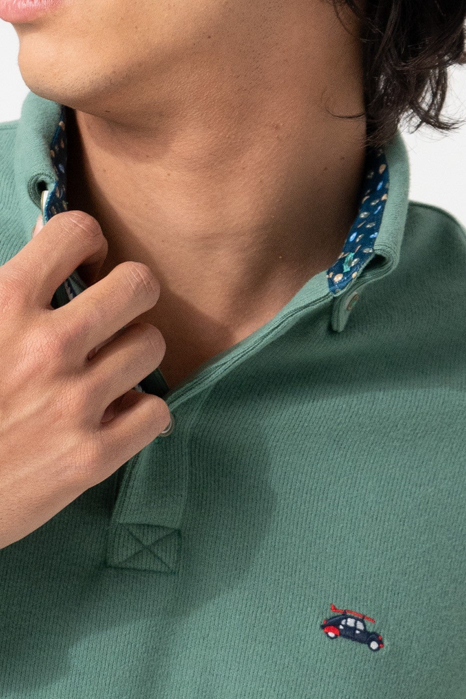 Polo de punto manga larga verde