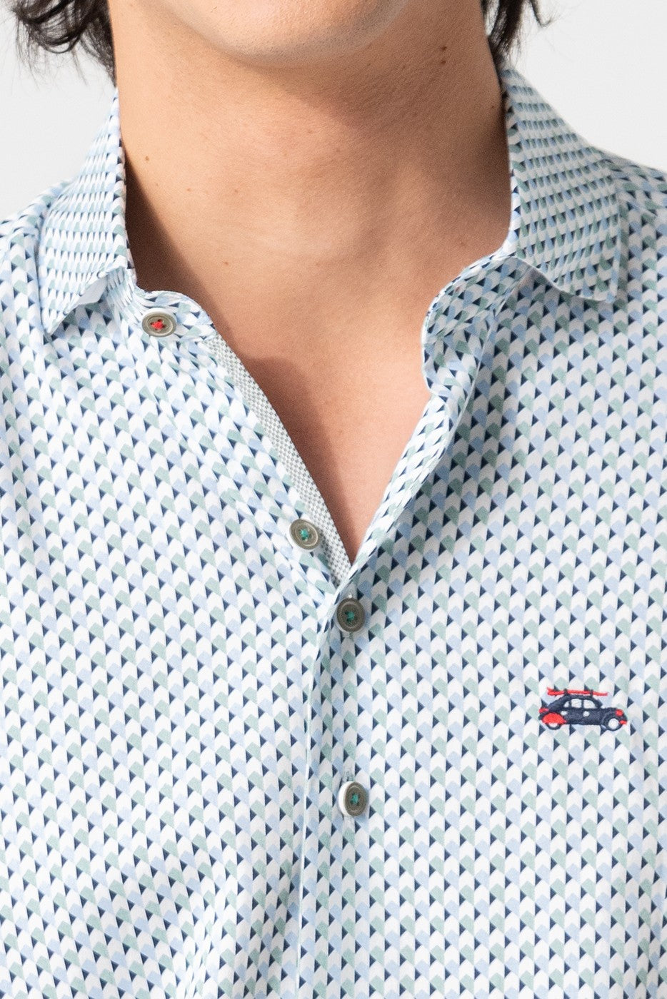 Camisa estampado geométrico verde