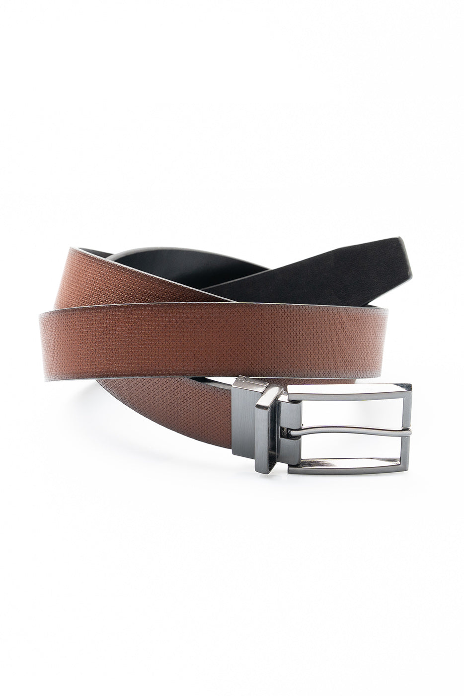 Cinturón reversible marrón y negro