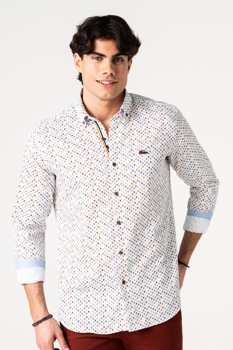 Camisa estampado calaveras multicolor hombre