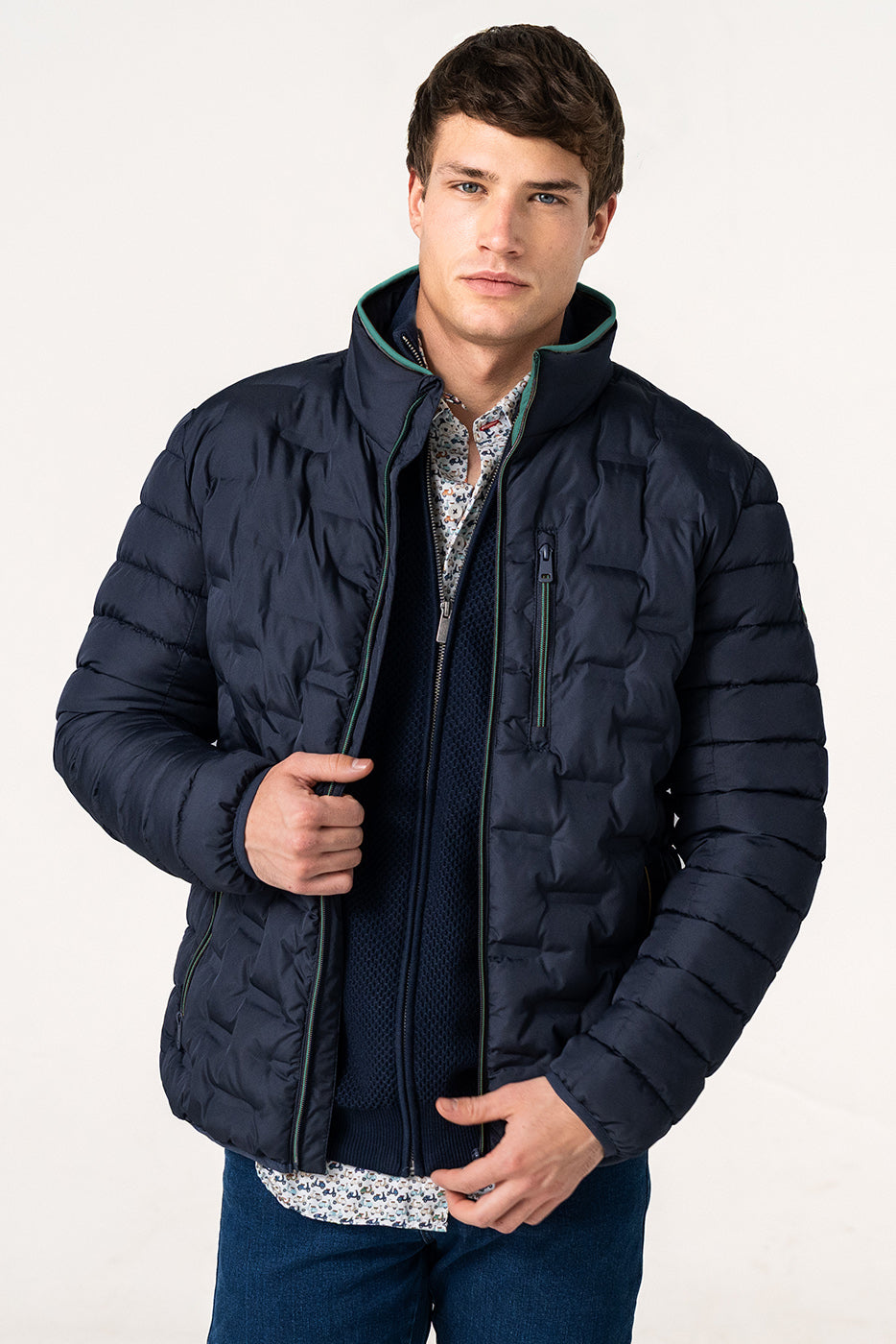 Chaqueta hombre acolchada marino