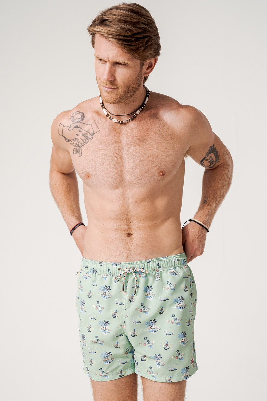 Bañador playa Hawaii color verde
