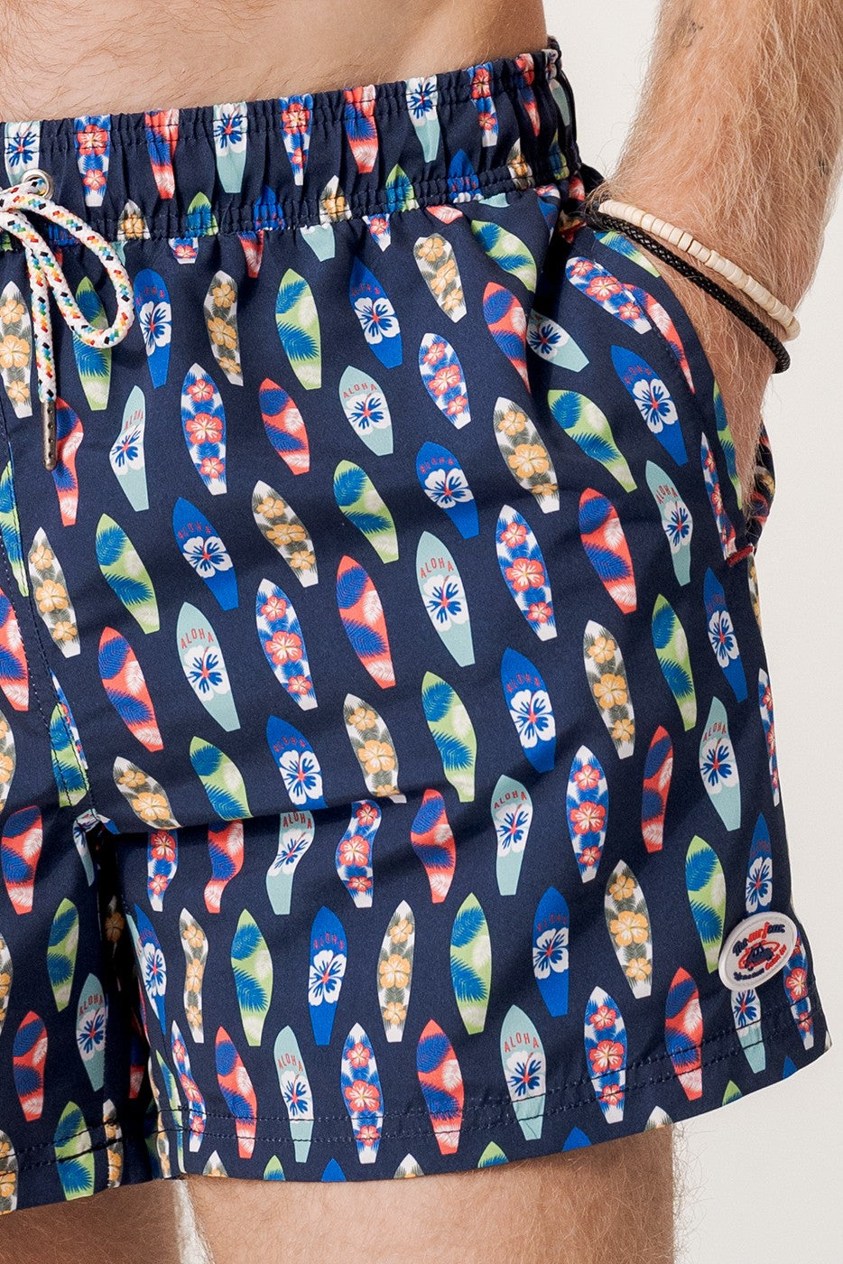Bañador tablas de surf multicolor azul marino