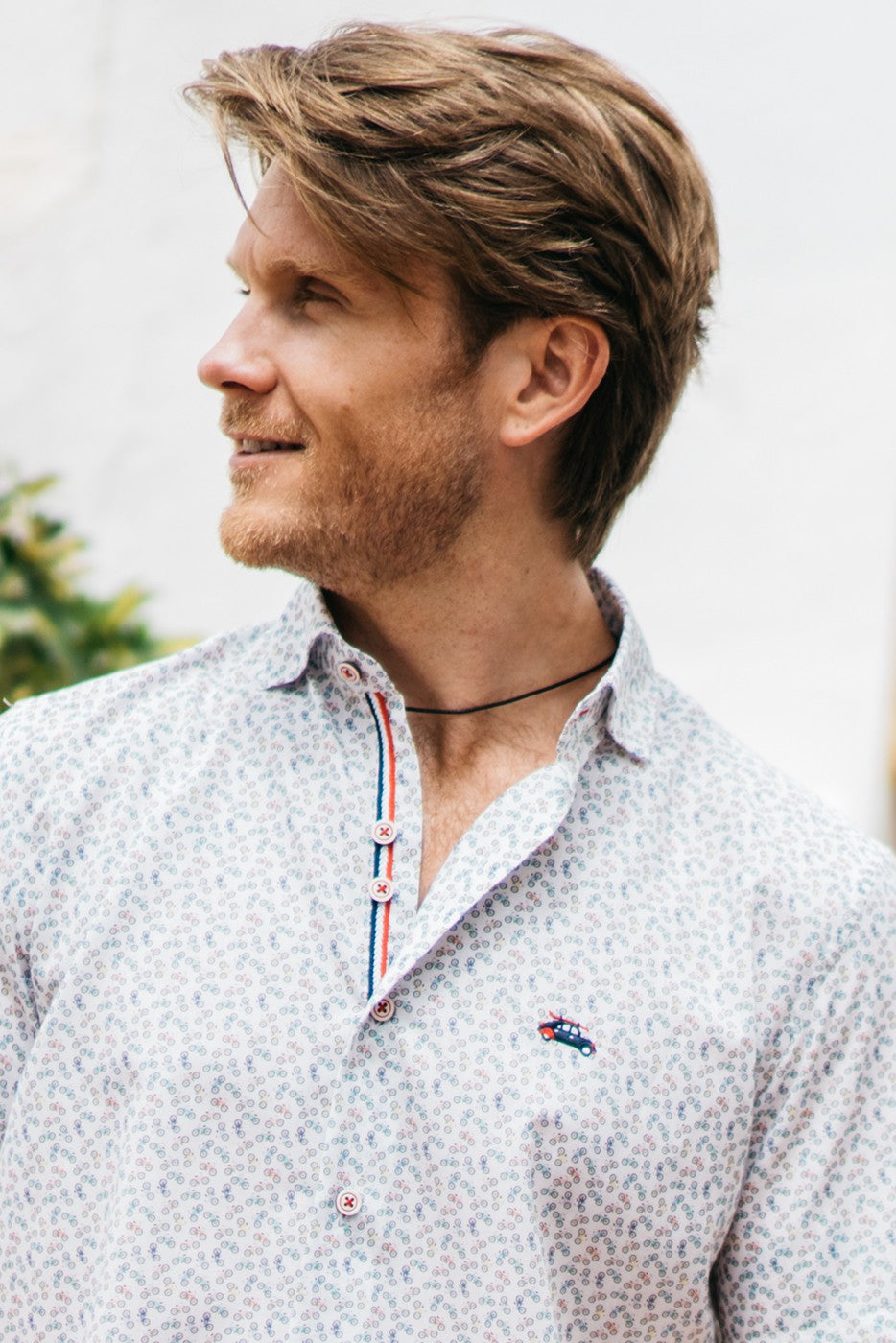 Camisa estampada manga corta bicis multicolor