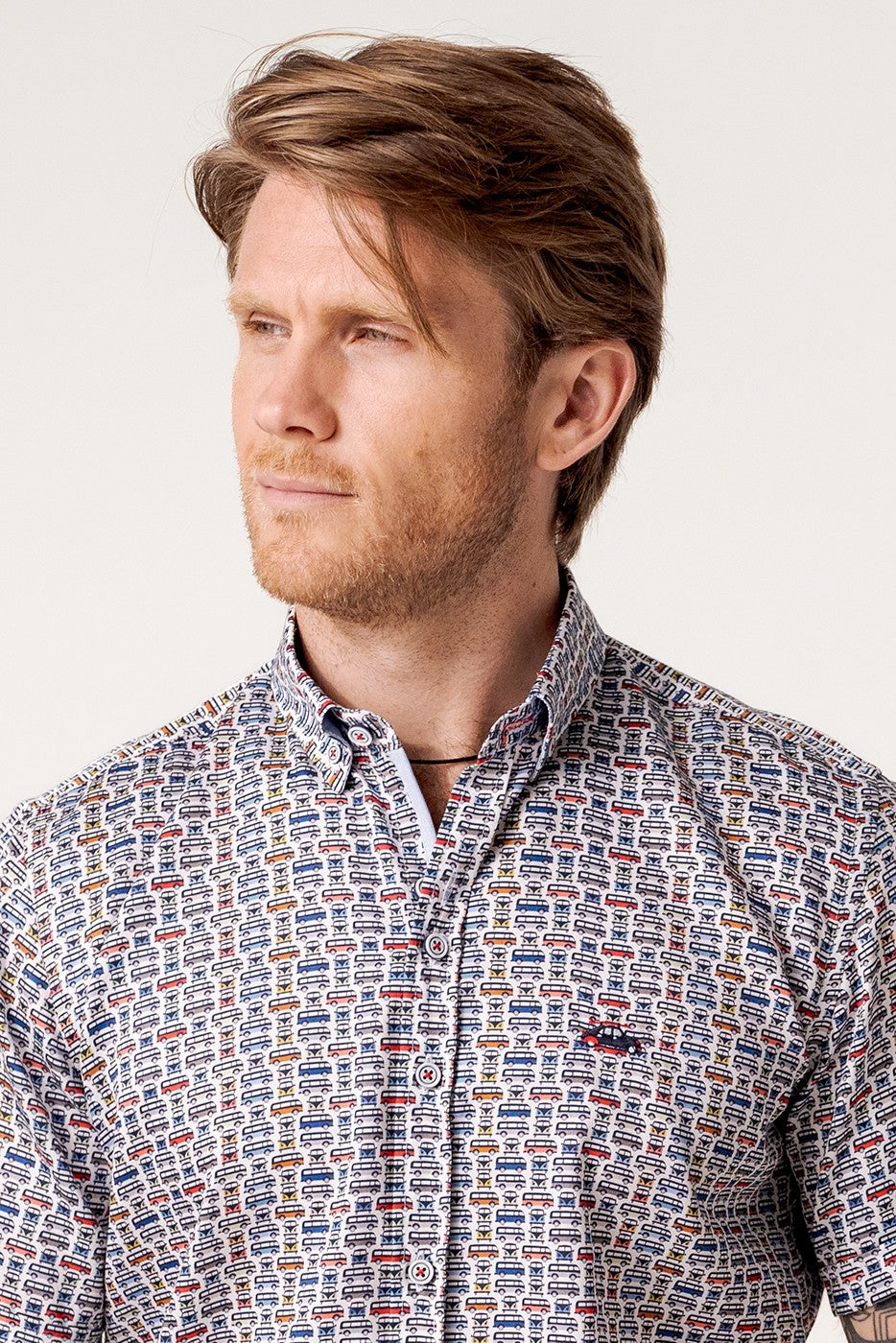 Camisa estampada hombre manga corta campers multicolor