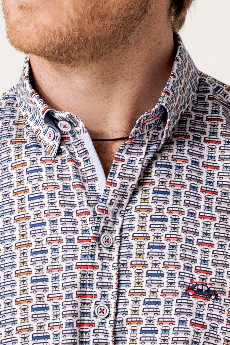 Camisa estampada hombre manga corta campers multicolor