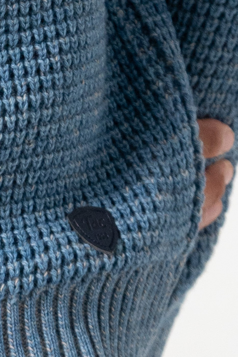 Jersey de punto hombre en cuello redondo azul