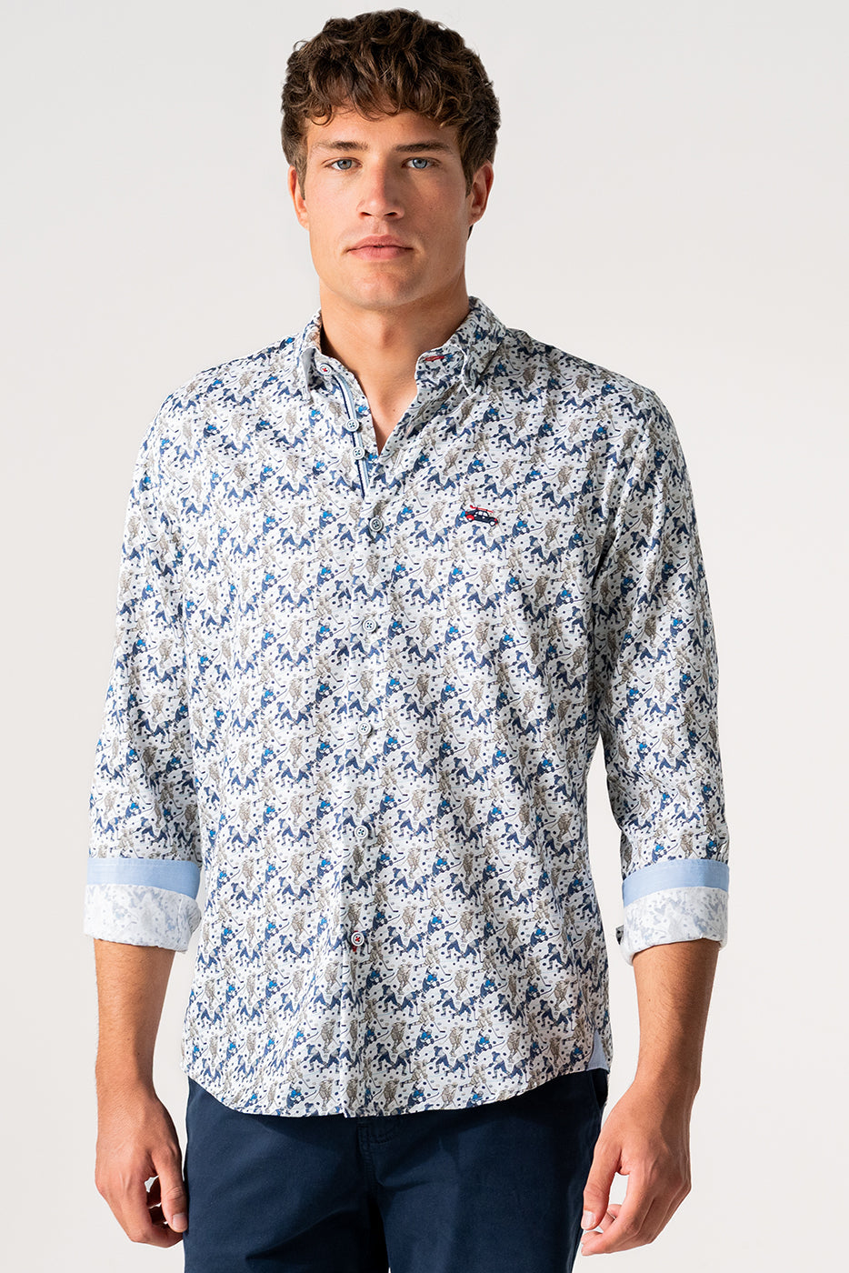 Camisa estampado jugadores de hockey hombre