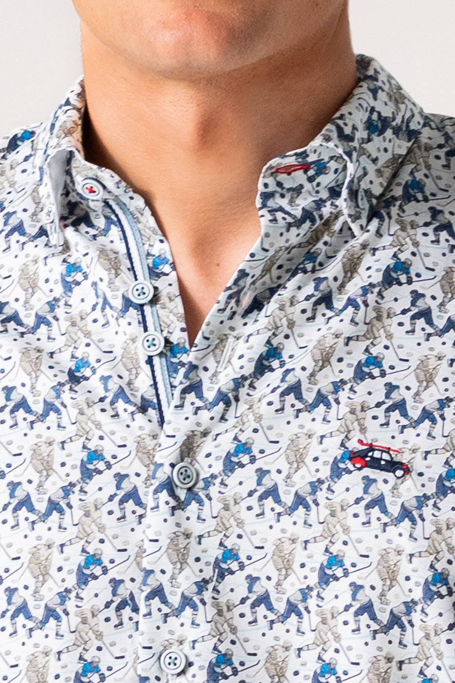 Camisa estampado jugadores de hockey hombre