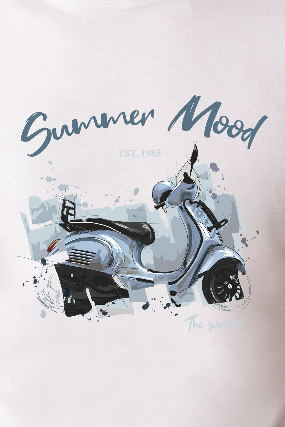 Camiseta blanca hombre estampado vespa