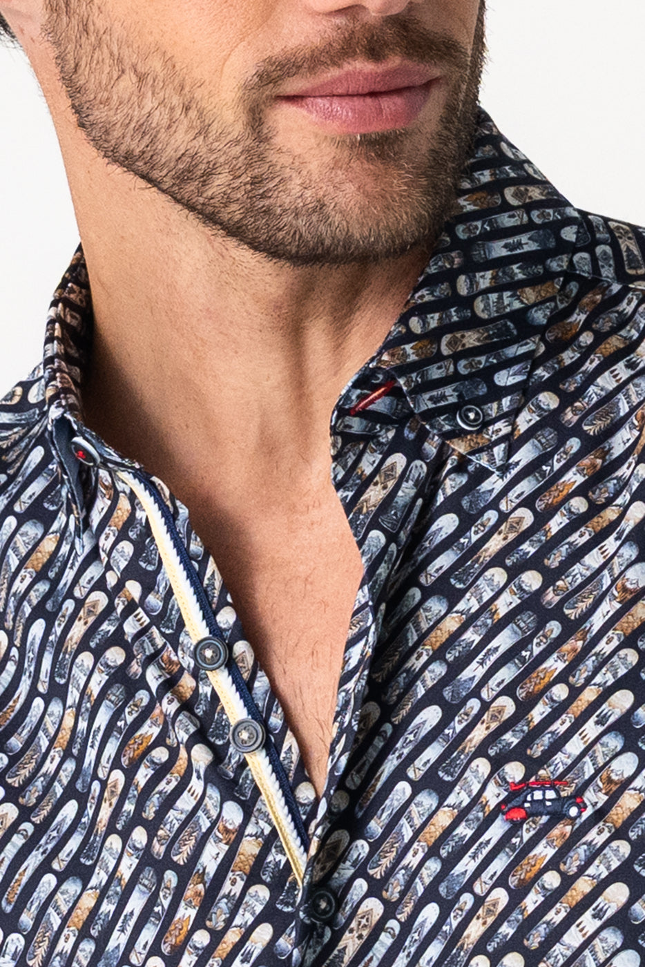 Camisa estampado tablas de snowboard hombre