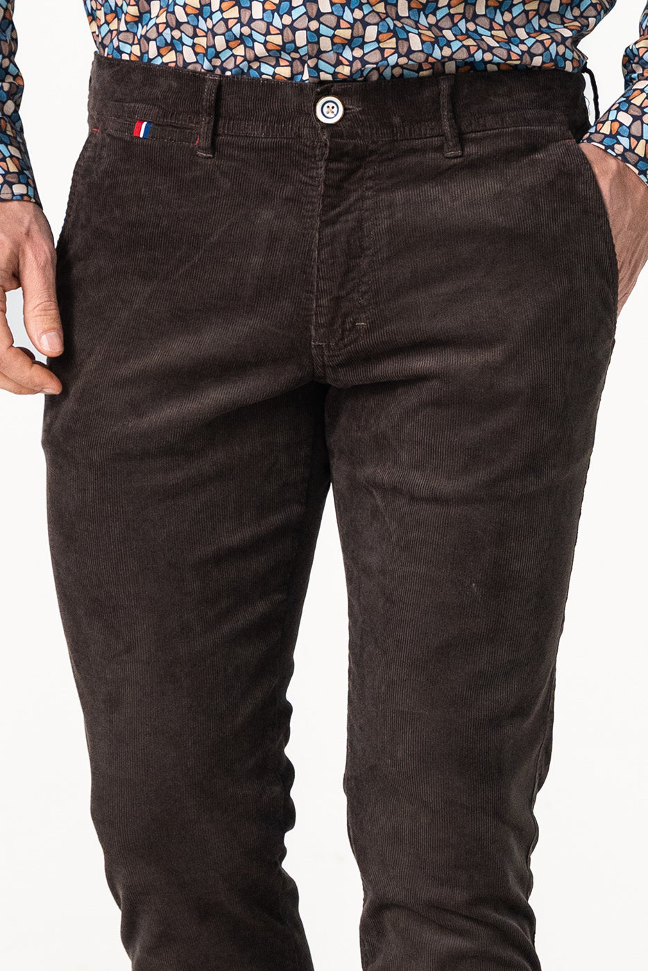 Pantalón pana hombre granate